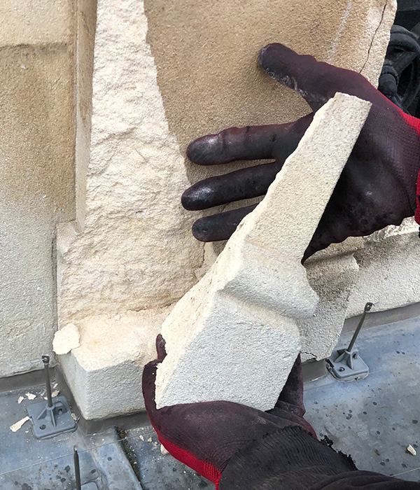 Large chunk of masonry discovered during a Commercial Building Façade Survey